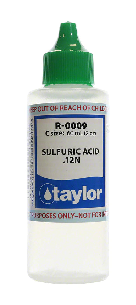 Taylor Sulfuric Acid .12N #9 - 2 Oz. (60 mL) Dropper Bottle - R-0009-C